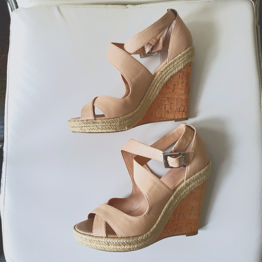 Charles David Tan Wedge Sandals